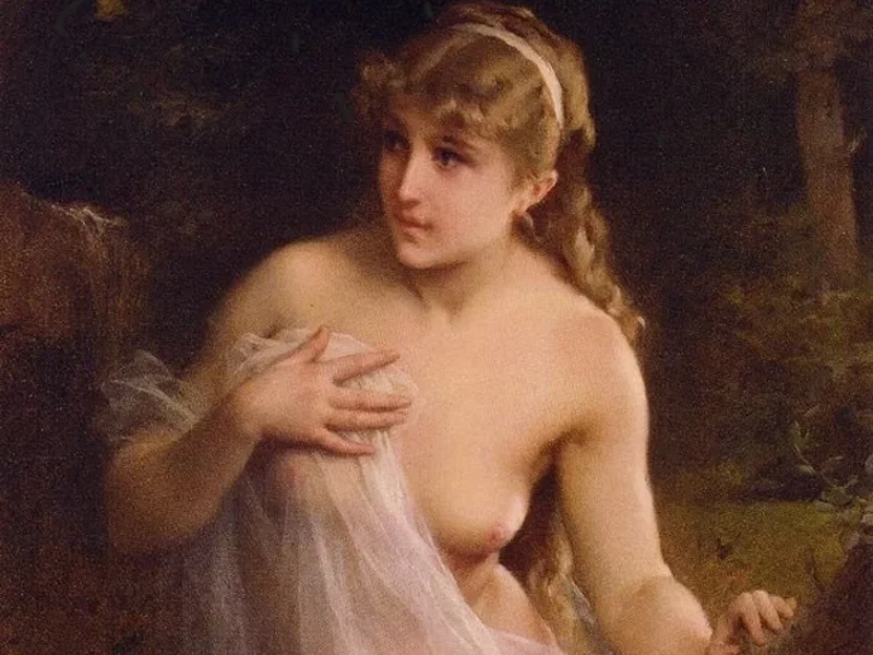 1840-Émile Munier - Donna nuda nella foresta